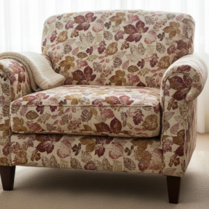 beige leaves printed