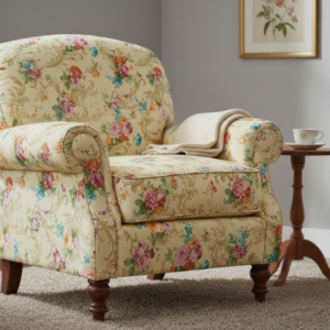 cream red floral printed